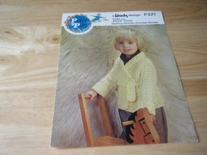 Vintage Crochet Pattern, Childs Jacket, chunky, 20/24", Peter Pan P321 - Picture 1 of 1