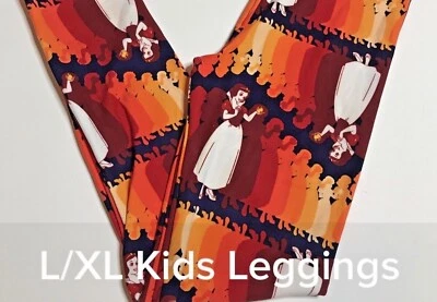 NUEVO CON ETIQUETAS LuLaRoe Disney Niños L/XL BLANCO NIEVE Leggings ROJOS sobre AZUL OSCURO *Raro* Foto 1 de 2