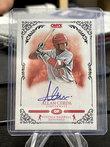 ALLAN CERDA 2022 ONYX VINTAGE EXTENDED BLUE AUTOGRAPH /400 REDS