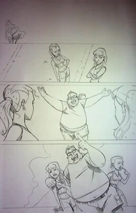 Zombies vs. Cheerleaders 2011 Original MATT HEBB Hand Drawn Interior Comic Page - Picture 1 of 4