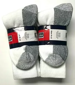 12 Paar weiße strapazierfähige verstärkte Crew-Arbeits-/Wandersocken für Herren Größe 9-11, USA. - Bild 1 von 9