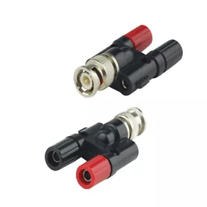 2-Pack BNC Male to Dual Banana Jack Analyzer Tester Meter Connector Adapter - Picture 1 of 5