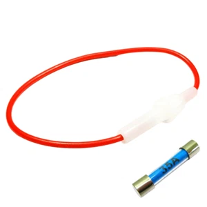 Soporte para fusibles de vidrio en línea con fusible 35a - cable de cable 30 mm barco automóvil soporte marino - Imagen 1 de 1