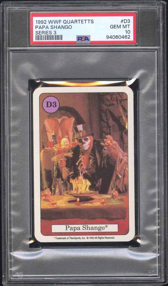 Papa Shango/El Padrino Novato 1992 WWF Cuartetos RARA TARJETA ALEMANA PSA 10 POP1 Foto 1 de 2