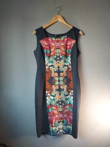 M&S Collection Pencil Dress Multicolored Boho Style Floral Leaf Print UK 14 - Picture 1 of 8
