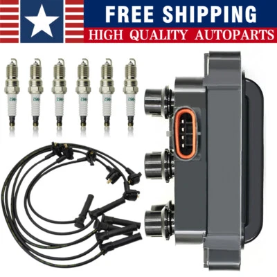 Ignition Coil Pack & Spark Plugs & Wires for 1989-1995 Ford Taurus 3.0L 3.2L V6 Foto 1 de 4
