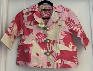OILILY GIRLS LIGHT JACKET/COAT-PINK FLORAL-104 CM(4 YEARS) BRAND NEW W/TAG! - Picture 1 of 6
