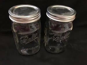NEW Ball Glass Mason Jars 800 ml Wide Mouth w/ Lid & Band - Set of 2 with Design - Picture 1 of 7