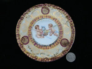 ANTIQUE VICTORIA CARSLBAD AUSTRIA  5 3/4" CHEUB PLATE W FOIL GOLD OVERLAY - Picture 1 of 3