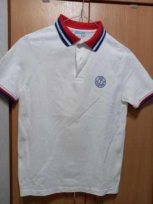 Jacadi Paris 100% 棉衬衫男孩 12A/152 厘米 Polo 白色短袖橄榄球 — 第 1/4 张图片