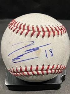 NOLAN SCHANUEL #18 SIGNED GAME USED ANGELS 60TH ANNIVERSARY MLB BASEBALL - Picture 1 of 5