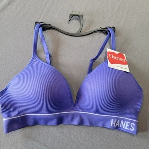 Hanes T-Shirt Bra Purple Sz 2XL Padded Wireless Hook & Eye New With Tags - Picture 1 of 7