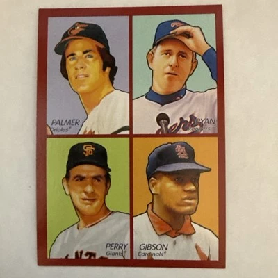 Upper Deck Goudey 2009 4 en 1 Nolan Ryan/Bob Gibson/Jim Palmer/Perry #35-28 rojo Foto 1 de 2