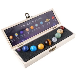 9x Crystal Ball of Nine Planets in The Solar System For Good NEW U7Q6 U8C5 - Picture 1 of 10