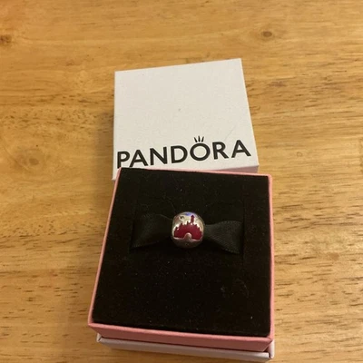  Pandora Silver Pink Castle Hong Kong Disneyland Exclusive Disney Resort Charm. - Image 1 of 4