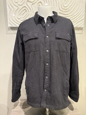 Chaqueta frontal O'Neill para hombre M negra súper polar de franela pesada LS a presión Foto 1 de 4