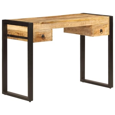 Schreibtisch Mit 2 Schubladen 110 X 50 X 77 Cm Mangoholz Massiv - Bild 1 von 4