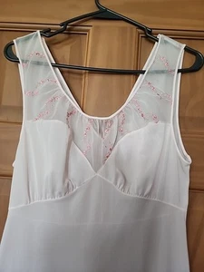 Vintage Van Raalte MYTH Nightgown Nylon Babydoll Maxi Slip Dress Embroidered - Picture 1 of 11