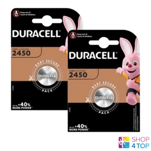 2 Duracell CR2450 Lithium Batteries 3V Button Cells DL2450 BR2450 Exp 2033 New - Picture 1 of 1
