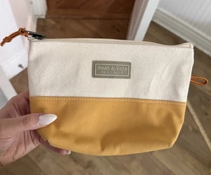 Genuine LL Bean Boat & Tote Yellow Canvas Zip Pouch Small Bag NWOT - Picture 1 of 10