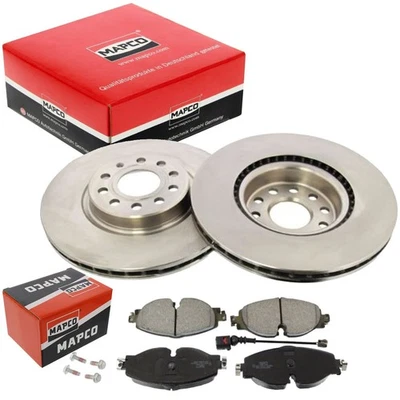 MAPCO Dischi Freno 312mm + Pastiglie Anteriori Adatto A per Audi A3 Q2 Tt Seat - Immagine 1 di 2