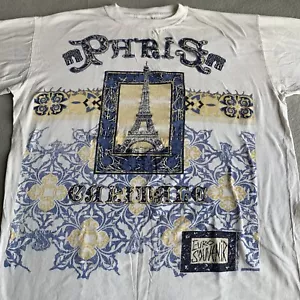 Vintage Y2K Paris France Tee Capitale Euro Souvenir AOP. American Flag Tag XXL - Picture 1 of 6