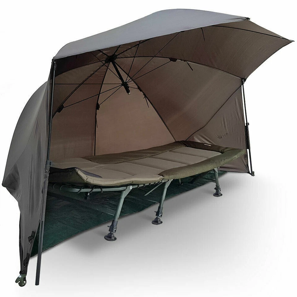 NGT Shelter 60" with Storm Poles and Groundsheet - Brown (FBB-BROLLY-60-CARP)