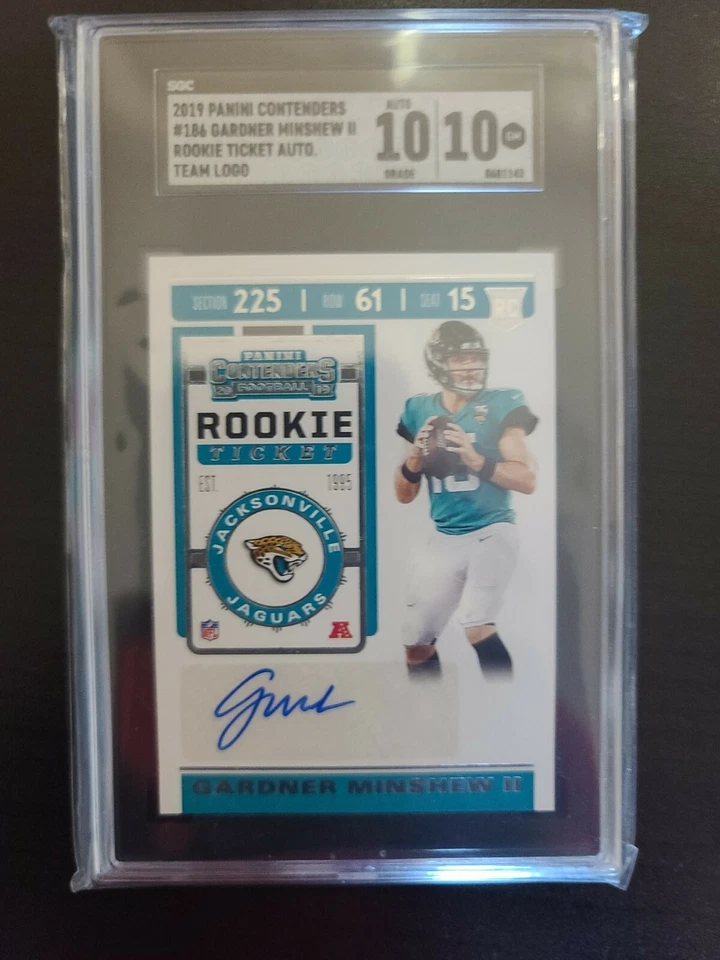 2019 Panini Contenders Gardner Minshew II Rookie TICKET AUTO SCG 10 Raiders - Image 1 of 2