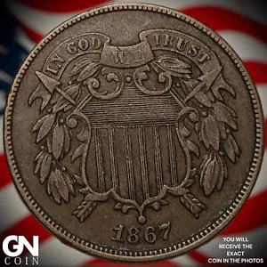 Pieza de 2 centavos 1867 M6497 - Imagen 1 de 2