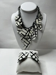 Collar y pendientes de clip vintage B. Schiffer 1985 - Imagen 1 de 12