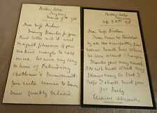 Eleanor Jane Alexander, Irish Poet, two signed 1911 letters