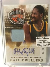 2013-14 Panini Intrigue Hall Dwellers Jersey Autographs #22 Alex English 34/49 
