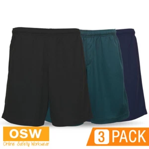 3 X Mens Biz Cool™ Elasticated Waist Mesh Sport Matching Draw Cord Short - Picture 1 of 11