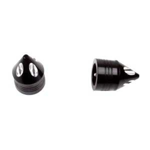 Black Spike Front Axle Nut Covers 2000-2007 Harley-Davidson Touring Models - Picture 1 of 1