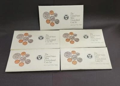 Lot Of 5: 1992 P & D US Mint Uncirculated Sets 50 Coins OGP Original Envelopes* - Image 1 of 3