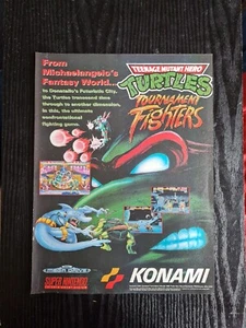 TEENAGE MUTANT TURTLES TURNIERKÄMPFER SNES SPIELWERBUNG 9X12" POSTER - Bild 1 von 4