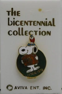 Vintage Peanuts Snoopy Bicentennial Aviva Pin Neu auf Karte Selten - Bild 1 von 4