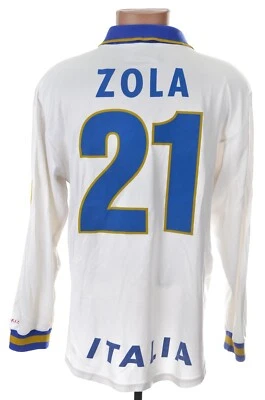 ITALY 1996/1997 AWAY FOOTBALL SHIRT JERSEY SIZE XL #21 ZOLA LONG SLEEVE - Image 1 of 4