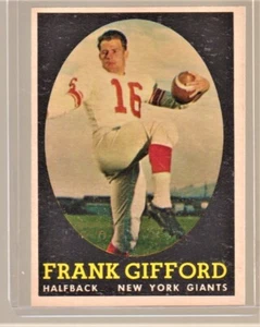1958 TOPPS FOOTBALL CARD #73 FRANK GIFFORD NEW YORK GIANTS HOF HIGH GRADE - Picture 1 of 2