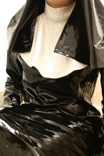 FASCHING KOSTÜM, HALLOWEEN KOSTÜM NONNE PVC, KARNEVAL ROLLENSPIEL OUTFIT NNKT