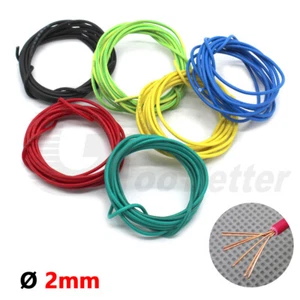 Coloured Ø 2mm Multiple Copper Core Electric Wire BVR Cable for RC Model 5 Metre - Picture 1 of 7