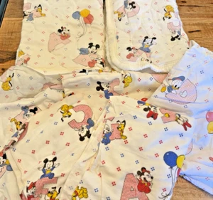8PC VINTAGE 1984 WALT DISNEY BABY BEDDING SET DUNDEE MICKEY MINNIE DONALD PLUTO - Picture 1 of 10