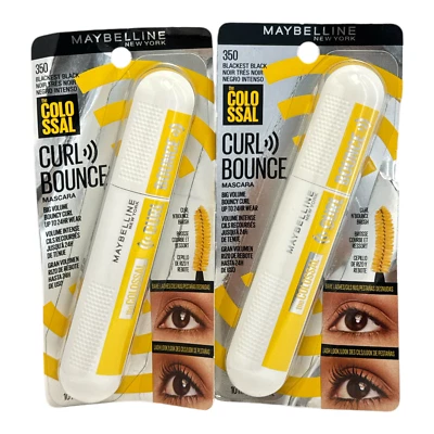 Maybelline The Colosal Curl Bounce Mascara -350 Blackest Black- 0.33oz. LOT OF 2 - Image 1 of 2