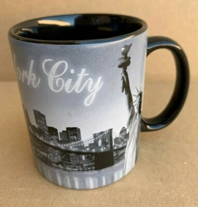 Coffee Mug Cup NY New York City Statue of Liberty Scenic Black Gray - Picture 1 of 4