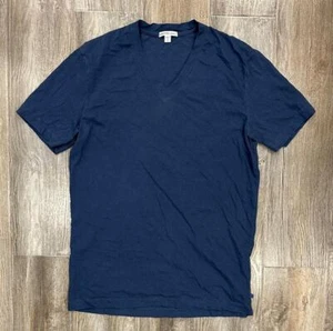 James Perse Herren T-Shirt V-Neck Navy Pigment Wash Kurzarm - Bild 1 von 2