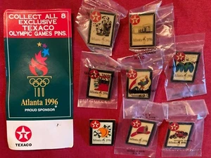 Vintage Texaco Olympic Games Pin Set Atlanta 1996 Set Of 8 - Picture 1 of 1