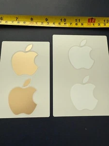 Authentic Gold & White Apple logo stickers Brand New 2x2 different sizes (NEW) - Picture 1 of 1