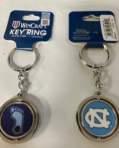 North Carolina Tar Heels Spinner Keychain Ring ( set of two ) - Picture 1 of 1