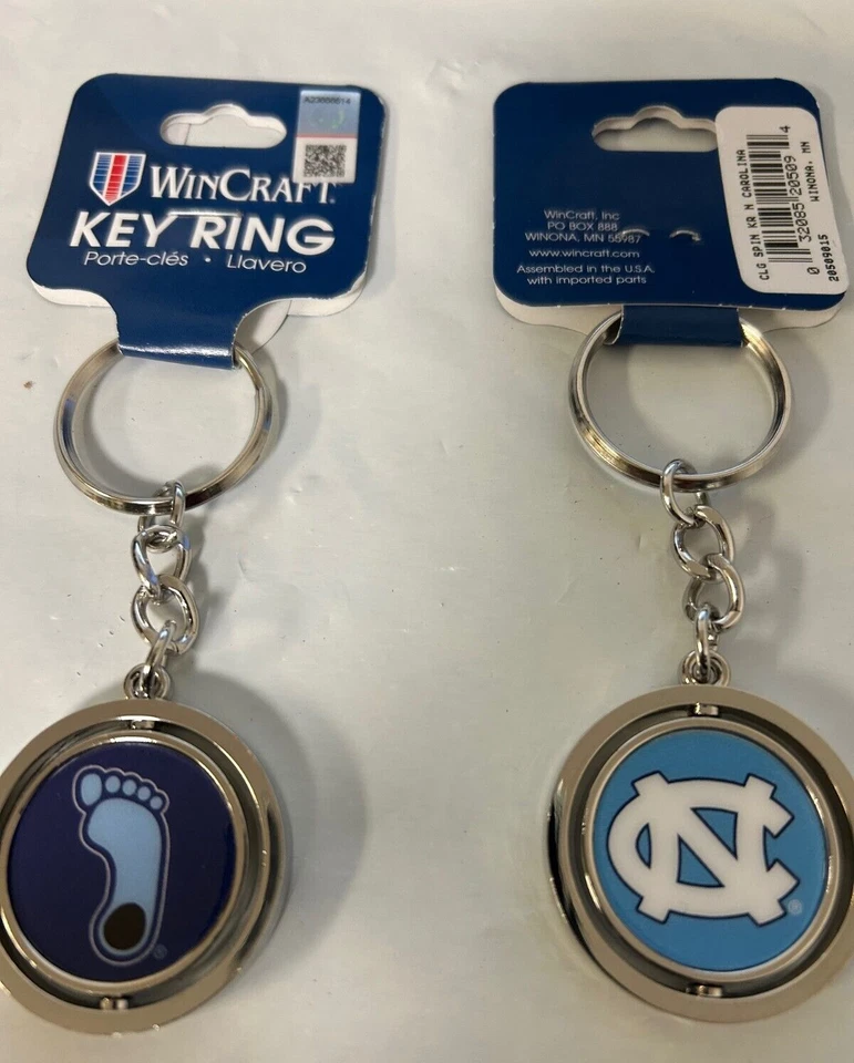 North Carolina Tar Heels Spinner Keychain Ring ( set of two ) - Image 1 of 1