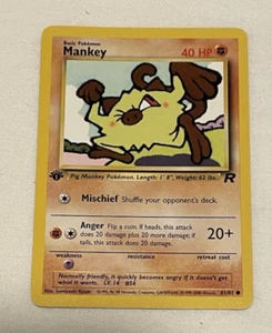 1x Mankey - 61/82 - 1st Edition - Team Rocket - Pokémon Card - LP - Picture 1 of 2